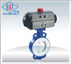 D671F4/F46全襯四氟氣動蝶閥耐酸堿化工防腐閥門上海襯